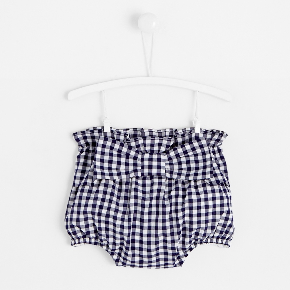 COPY - Jacadi Navy White Gingham Bloomers Shorts …